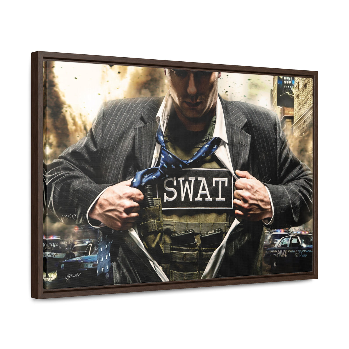 Answering the Call (S.W.A.T.) - Framed Gallery Wrapped Canvas