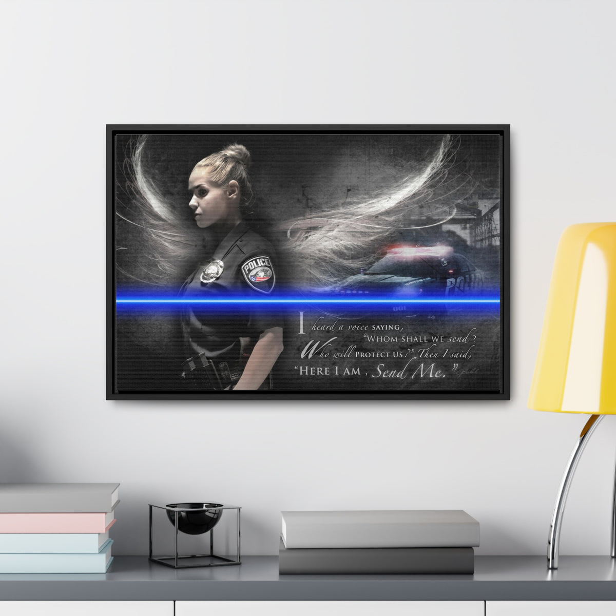 Send Me (Female Police) - Framed Gallery Wrapped Canvas