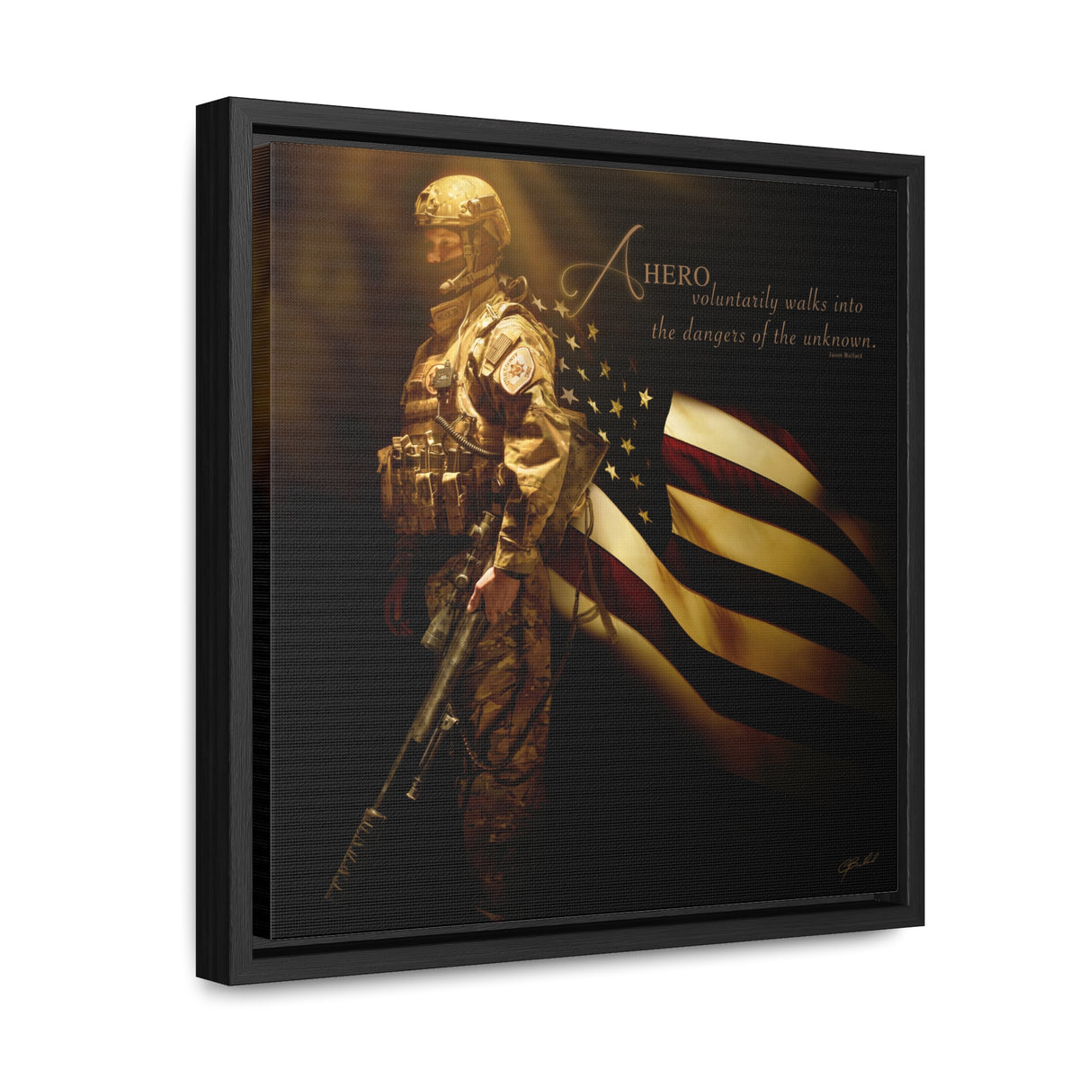 Heroes of a Nation (Swat Sniper) - Framed Gallery Wrapped Canvas