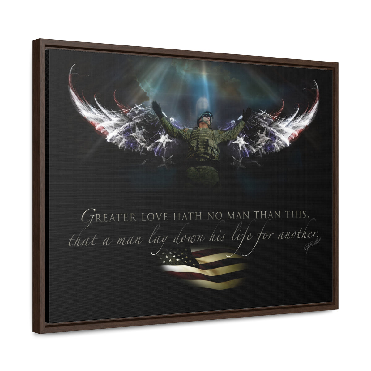 No Greater Love (The Guardian) - Framed Gallery Wrapped Canvas