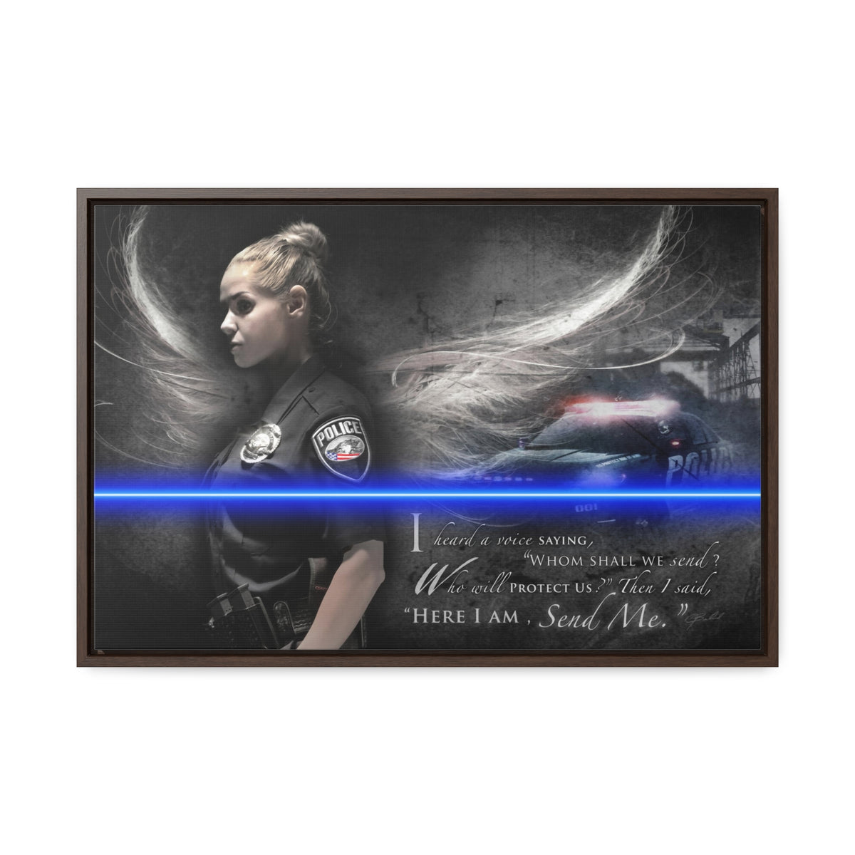 Send Me (Female Police) - Framed Gallery Wrapped Canvas