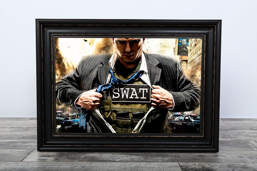 Answering The Call (SWAT) - Framed &amp; Textured Art