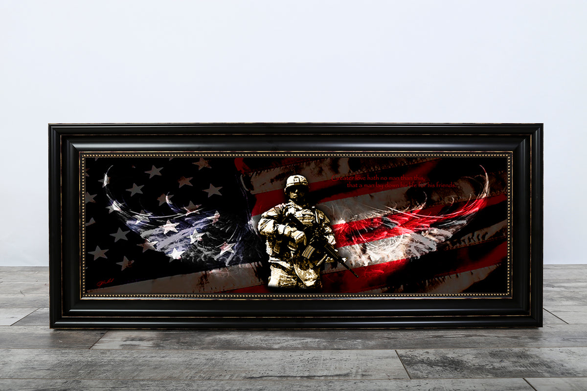 American Soldier - Framed &amp; Textured Art