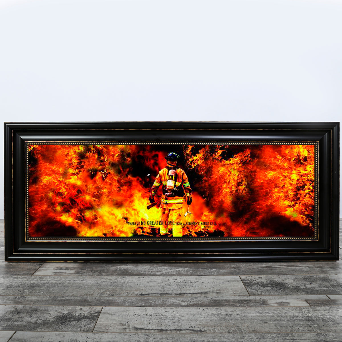 Firefighter&#39;s Noble Call - Framed &amp; Textured Art