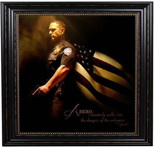 Heroes of a Nation (City Police) - Framed &amp; Textured Art