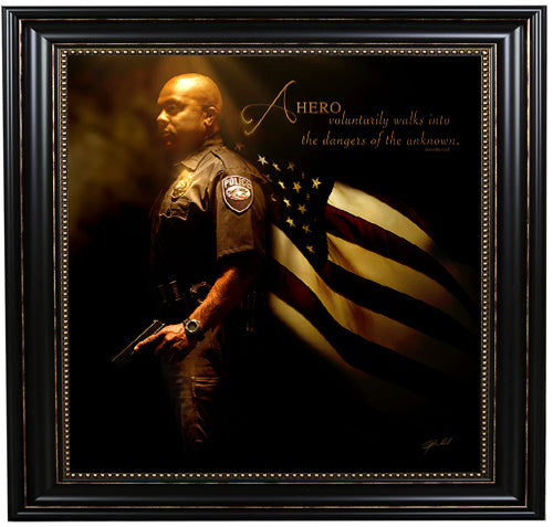 Heroes of a Nation (Police) - Framed &amp; Textured Art