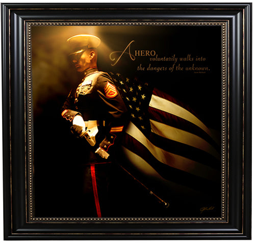 Heroes of a Nation (Marine) - Framed &amp; Textured Art