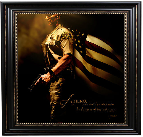 Heroes of a Nation (Sheriff) - Framed &amp; Textured Art