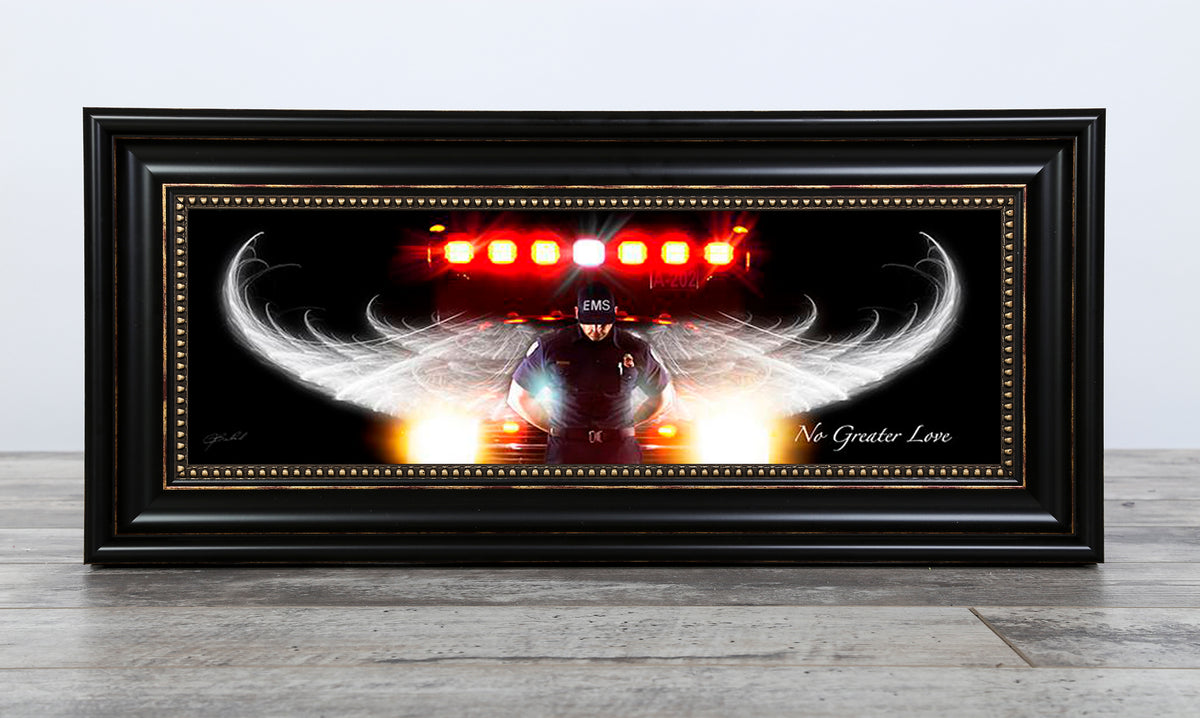No Greater Love (Male EMS) - Framed &amp; Textured Art