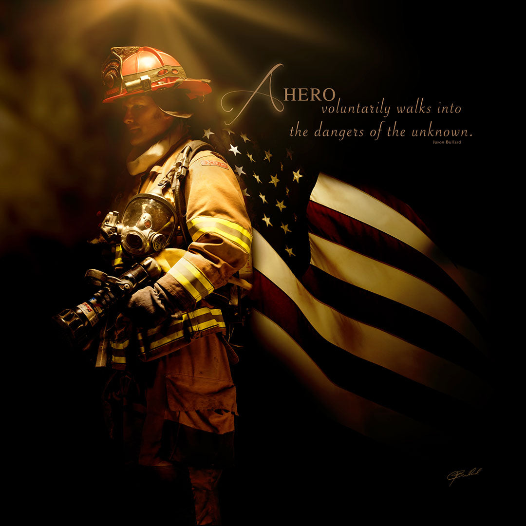 Heroes of a Nation (Firefighter) - Wrapped Canvas