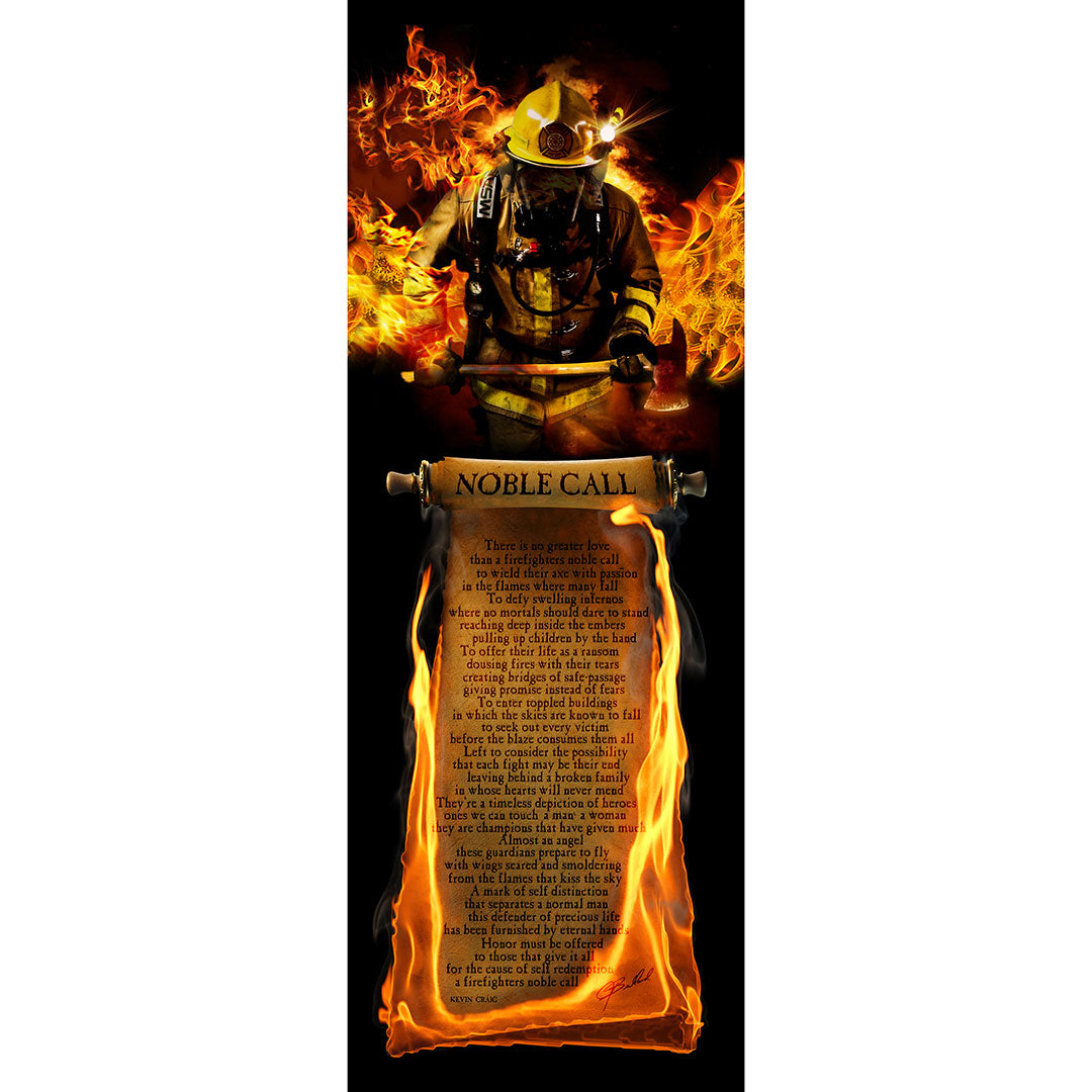 Firefighter&#39;s Noble Call (Poem) - Wrapped Canvas
