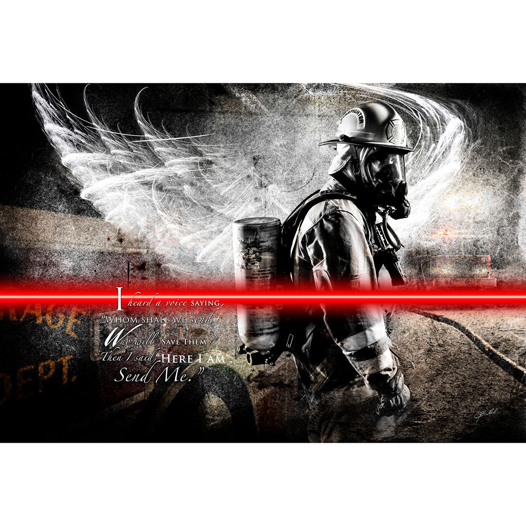 Send Me (Firefighter) - Wrapped Canvas