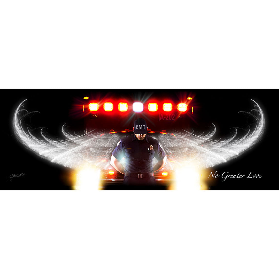 No Greater Love (Male EMT) - Wrapped Canvas