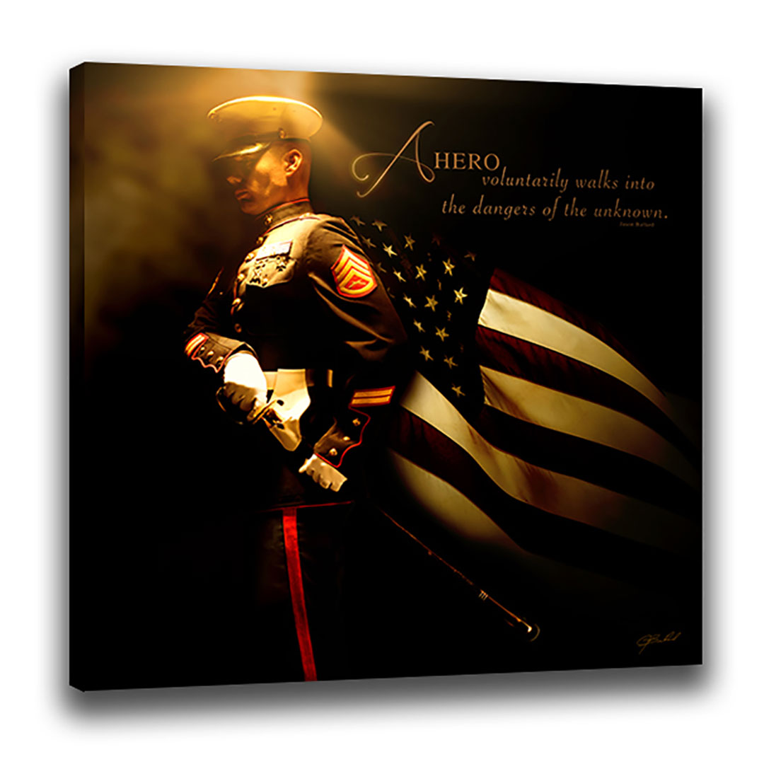 Heroes of a Nation (Marine) - Wrapped Canvas
