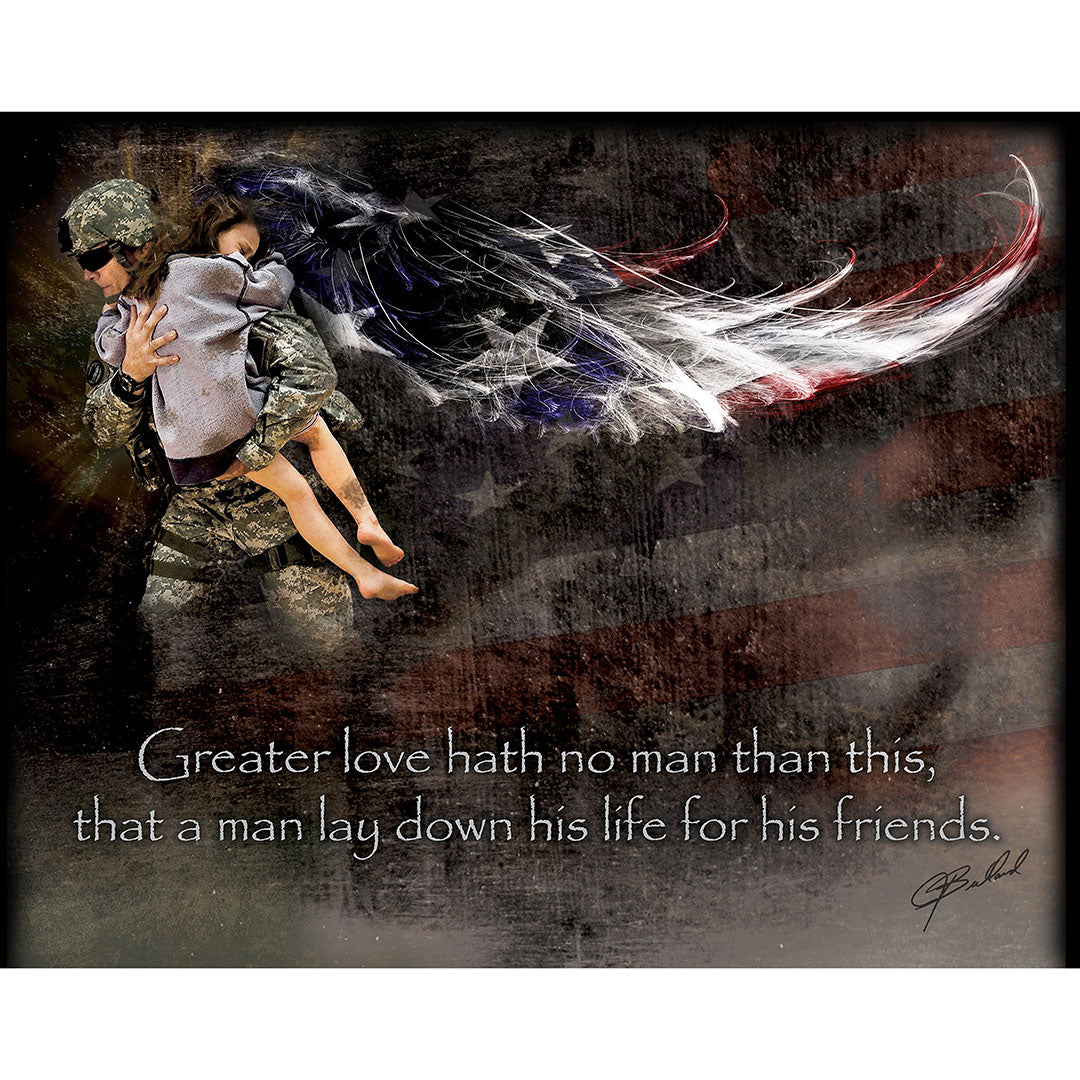 No Greater Love (Military Rescue) - Wrapped Canvas