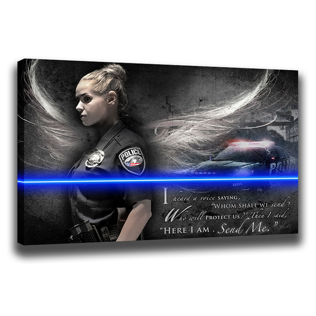 Send Me (Female Police) - Wrapped Canvas