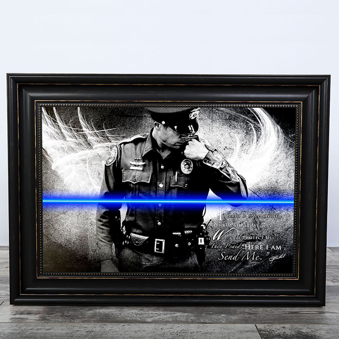 policeman law enforcement art framed